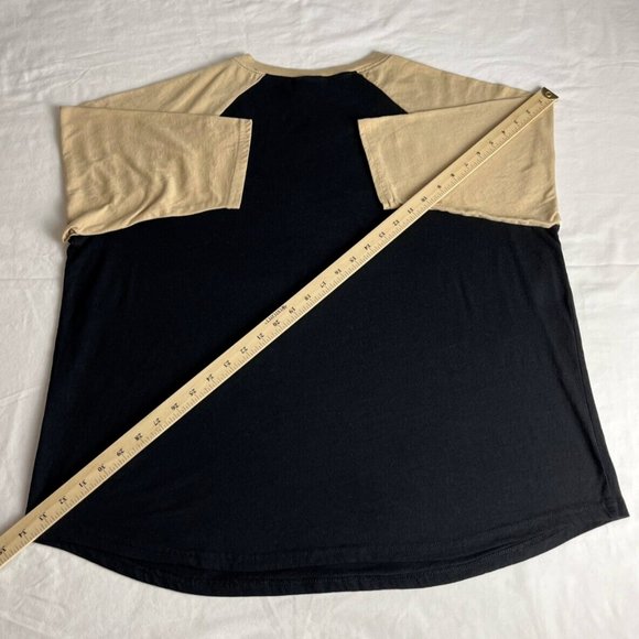Def Lepperd T-Shirt Women's Size 2X Black/Yellow Crew Neck Graphic Raglan Sleeve - Picture 10 of 14